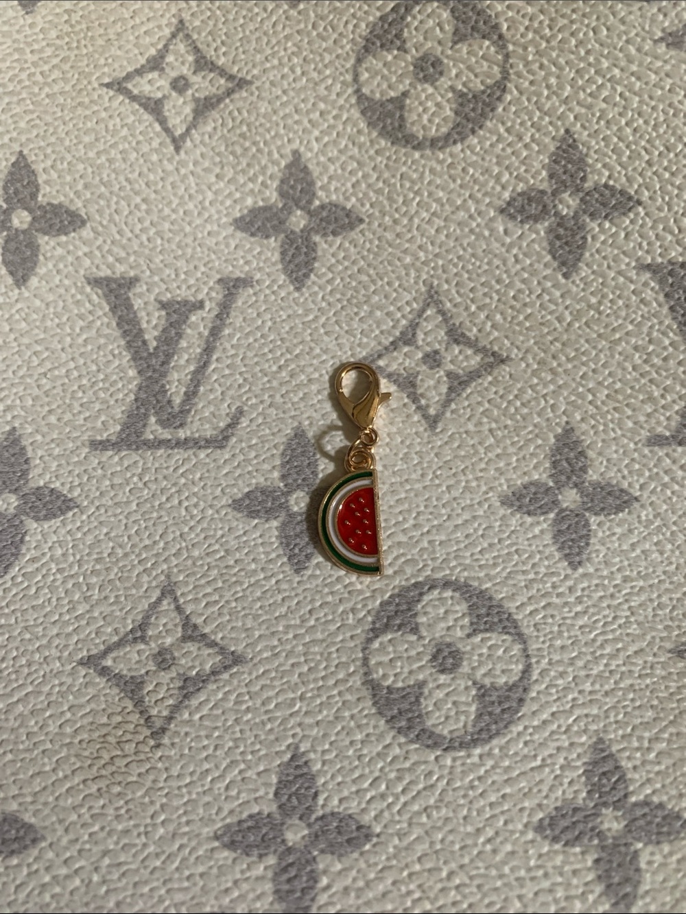 Watermelon Charm in Red, Green & Gold-Tone